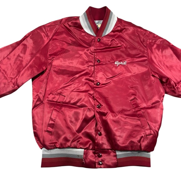 VTG 80s Hot Tuna Bones SURF SKATEBOARD SATIN JACKET Rare! Snap Front USA MADE M - Picture 2 of 9